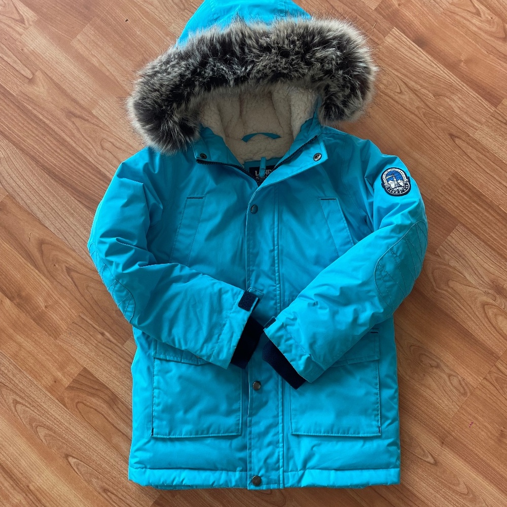 Land’s End Winter Insulated Fur Hood Jacket Kids size 7